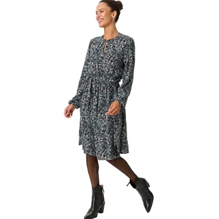 Zero Damen Crêpe-Kleid mit Blumenprint Blackblue,42 - 42