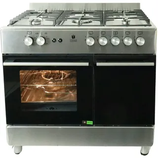 GASLINE GAG90GOXFL, Matt Gas Standherd mit Flaschenschrank 90cm Propan 50 Mbar