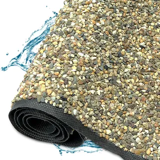 TeichVision – Hochwertige Steinfolie für Teichrand, Teichufer und Bachlauf/Teichumrandung/Steinfolie für Teich in verschiedenen Größen – 1,2 m x 4 m - Sandfarben