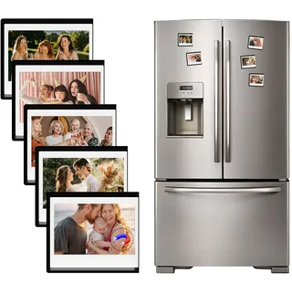 HIYQIN 25er-Pack Magnetische Bilderrahmen für Instax Wide Film, für 3,5x4,25 Polaroid Kühlschrank Fotodisplay passend für Instax Wide 400/300/210/Wide EVO, für Polaroid Now/OneStep+/600 - Schwarz