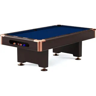 Automaten Hoffmann Billardtisch Club Pro III Dekor Nussbaum, EuroSpeed, Blau, 7 ft (Spielfeld 198x99 cm)