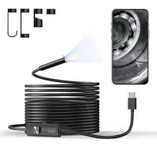 Technaxx Endoskopkamera 5 m mit Licht, IP67, HD, 8 dimmbare LEDs