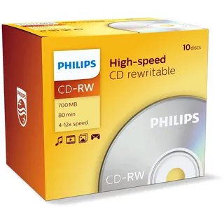 Philips CD-RW 80min/700MB, 10er Pack (CW7D2NJ10)