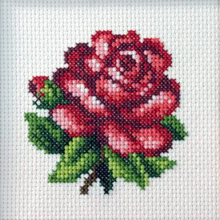 RED ROSE - Cross Stitch Kit: Red Rose - Orchidea