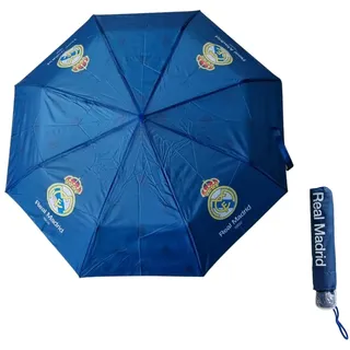 ARDITEX, Real Madrid, Regenschirm, Regenschirm Kinder, Geschenk für Kinder, Hergestellt aus Polyester, Faltbar und Mit Hülle Gestaltet, Manuelle Öffnung D 96cm, L 56cm - Durchmesser 96 cm, Länge 56 cm