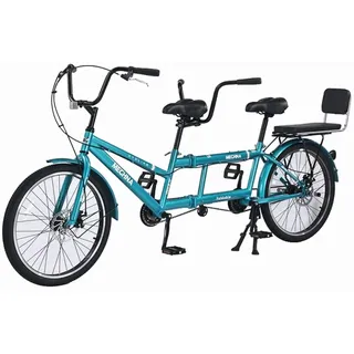 Kcolic Klappbare Tandemfahrräder Beach Cruiser Fahrrad Für Erwachsene, Tandemfahrrad Mit 24 Zoll Rädern, Verstellbares Tandemfahrrad Cruiser Fahrrad B,24in