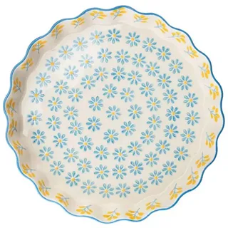 Tranquillo Tarteform Floral blau 22 x 22 x 4 cm