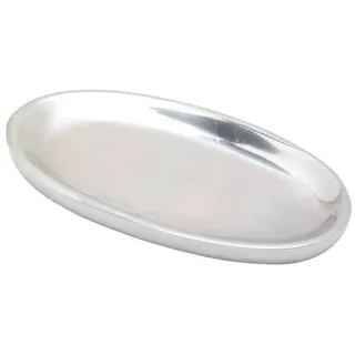 Nklaus Kerzenteller Oval 12x6cm Aluminium Silber