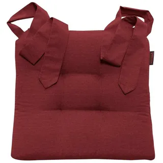 Magma Heimtex Sitzkissen Fino Schleifenband Stuhlauflage Rattanstühle extra dick 2er Set, Schlaufenband rot