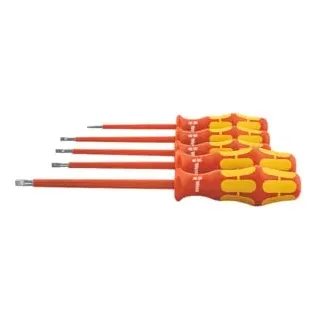 WERA Elektriker-Schraubendreher-Satz, vollisoliert, mit Kraftform-Heft, 5-teilig