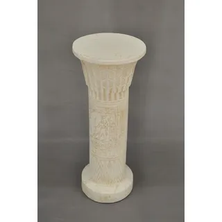 Podest Säule Ägyptisch Blumenständer Antik Stil 90cm Weiß Standsäule