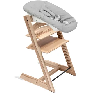 Stokke® TRIPP TRAPP® Bundle Treppenhochstuhl inkl. Newborn Set Light Grey, natur