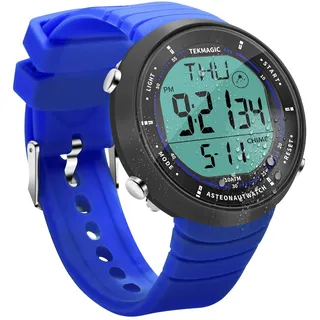 TEKMAGIC Digitale Sportuhr 10ATM Wasserdicht zum Schwimmen und Tauchen mit Wecker, Stoppuhr, Timer, Dual Zeitzone, Kalender, Hintergrundbeleuchtung, 12 oder 24 Stunden Format