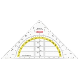 Brunnen 104975401 Geometrie-Dreieck / Geodreieck (für Schule und Büro, 16 cm, bruchsicher, glasklar)