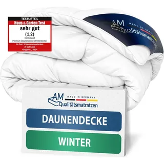 DormiGood - 100% Daunen - Extra warme Winterdaunendecke 155x220 cm - Winterdecke - Daunendecke 155x220-100% Franz. Landdaune - Bettdecke Warm 155x220cm