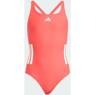 adidas 3-Streifen C-Back Badeanzug Semi Lucid Red/White 110