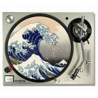 IDYD DJ-Platten Slipmats, Motiv: Die große Welle vor Kanagawa, Polyesterfilz, 17,8 cm und 30,5 cm, 2 mm dick, Gewachste Unterseite, DJ-Slipmat, Turntable