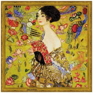 Riolis Kreativset Riolis Kreuzstich-Set "Dame mit Fächer", Zählmuster, (embroidery kit by Marussia)