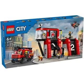 LEGO City Feuerwehrstation mit Drehleiterfahrzeug 60414