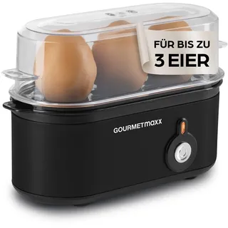 GOURMETmaxx Eierkocher 3 Eier + Messbecher Schwarz