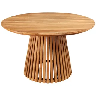 riess-ambiente Esstisch EMPIRE TEAK Ø120cm braun (Einzelartikel, 1-St), Küche · Massivholz · Garten/Outdoor · rund · Säulenfuß · Japandi Style braun