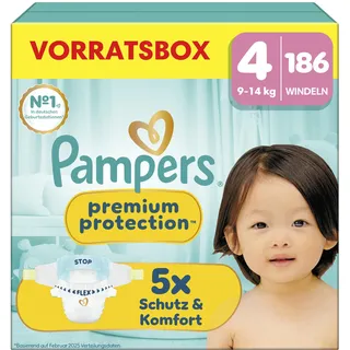 Pampers Premium Protection Gr. 4 (9-14 kg) 186 St.
