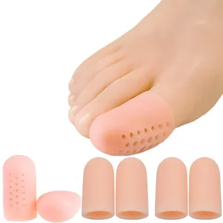 6 Paar Zehenschutz, Silikon-Zehenkappen für große Zehen, Gel-Zehenschutz, Druck- und Schmerzlinderung für Hühneraugen, Blasen, fehlende oder eingewachsene Zehennägel