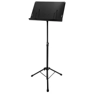 Pronomic OS-01C Orchesterpult (geschlossene Notenauflage, mit Notenklemmen, platzsparend, stufenlos, Prismenverbinder) Schwarz