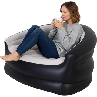 Avenli Luftsofa – Aufblasbare Couch Grau / Schwarz 138 x 87 x 71 cm schwarz|grau 138 CM