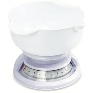 Alpina - Küchenwaage - Analog - 5 Kilo - Mit Schüssel - Weiß