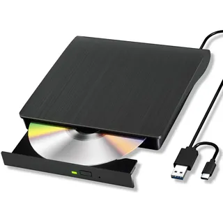 Yaeonku Externes Blu Ray CD DVD Laufwerk, USB 3.0 Typ-C 3D Bluray CD DVD BD Lese/Schreib Brenner Slim Optical Bluray, Externer Blu Ray Player für Windows XP/7/8/10/11 MacOS für PC,Laptop,Desktop,Mac