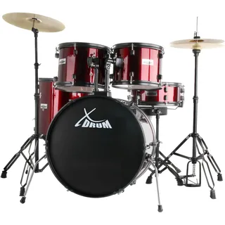 XDrum Rookie 22" Standard Schlagzeug Komplettset Ruby Red inkl. Schule