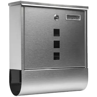 Grafner Design Wandbriefkasten Edelstahl inkl. Zeitungsrolle eckig