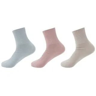 VewoTex Basicsocken 3er Pack Damen Socken Baumwolle » 3 Paar Premium Kurzsocken (3er Pack, 3-Paar, 3 Paar) » Kurzschaft MED + DIA » Venenfreundlich ohne Gummibund blau 39-42