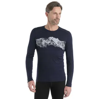 Icebreaker 200 Oasis Crewe Remarkables Merino Langarm-baselayer - Midnight Navy - S