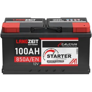 LANGZEIT Autobatterie 100Ah 12V 850A/EN +30% Startleistung Batterie ersetzt 95Ah 92Ah 90Ah 88Ah