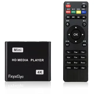 HDMI Media Player, 4K Ultra HD Digital Media Player, Unterstützt USB-Laufwerk, SD-Karte, 4K @ 30Hz Ausgang, H.265/H.264/AVC Decodierung MP4/MKV/MP3/TS/Rmvb/Mov/JPG für Werbung Wiedergabe Multimedia TV