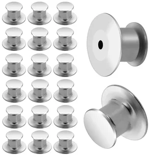20 Stück Verschlüsse Pin Clips Silber Anstecknadel Pins Anstecker Sicherungsstift Halterungen Metall-Pin-Schlösser Ersatz Stecknadeln für DIY Schmuckherstellung Broschen Namensschilder