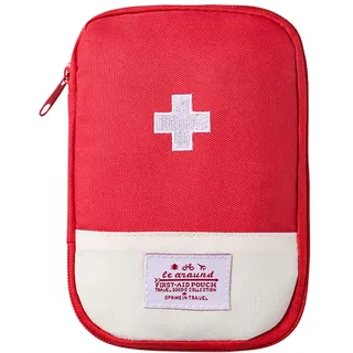 MagiSel Medikament Tasche Klein, Leere Erste-Hilfe-Tasche, Mini Erste-Hilfe-Tasche, Tragbar Medikamententasche, Mini Erste Hilfe Tasche Leer, Medikament Tasche, Medizin Aufbewahrungstasche (18x13cm)