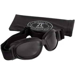 PiWear® Black Hills kleine Motorradbrille Chopper Brille für Motorrad Helm winddicht rutschfest gepolstert beschlagfrei dunkel getönt