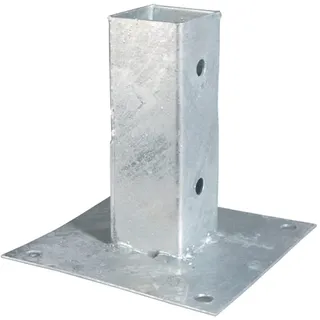 siwitec Aufschraubhülse für Vierkantholzpfosten, 150 mm Höhe, 91 x 91 mm Topf, Bodenhülsen für Holzpfosten, feuerverzinkter Stahl, Holzbalken Halterung, Geländerpfosten, EInschraubhülsen