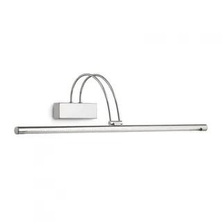 Ideal Lux LED Bilderleuchte / Spiegelleuchte BOW AP114, 76cm, 8W 3000K, schwenkbar, mit Schalter, Chrom - Chrom glänzend
