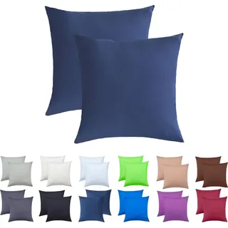 NatureMark Kissenbezug Jersey 80 x 80 cm Navy Blau