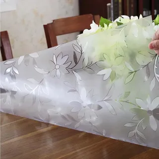 GYYFQH Tischfolie Transparent 1.5 mm/2 mm Matt,Tischfolie Nach Maß Mit Muster,Tischdecke Transparent Leicht Mattiert,PVC Tischschutz mit Glatter Oberfläche(2mm,90×160cm)
