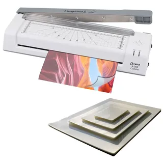 Olympia A 350 Combo 4 in 1 Laminiergerät DIN A3 im Set mit 100 Laminierfolien und Hebelschneider
