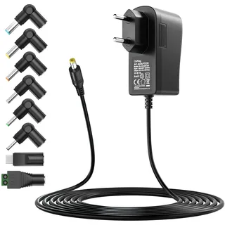 Outtag 10W 5V2A Netzteil Ladegerät Universal Adapterstecker 7xStecker für Router/WLAN/Mobiltelefon/Radios/Lautsprecher/Tablets/Kamera/Spielekonsolen/Stromversorgung Haushaltsgeräte/Reiseadapter