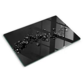 Tulup Glas-Herdabdeckplatte Glaskeramikkochfeldabdeckung Spritzschutz 80x52 3D-Abstraktion