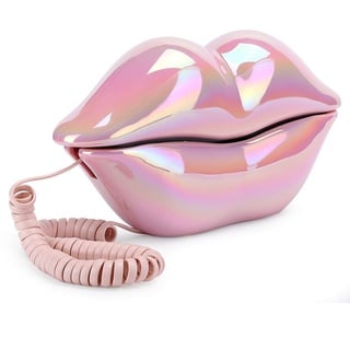 Lippentelefon, Rosa Schnurgebundene Festnetztelefone für Zuhause, Neuheits-Lippentelefon-Geschenk, Kabelgebundenes Lippentelefon für Dekoration/Zuhause/Büro/Kunstdekor