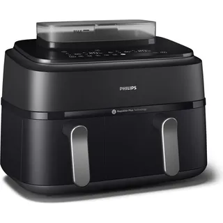 Philips 5000 Series Steam Airfryer Dual Basket NA551/00 Schwarz/Silber