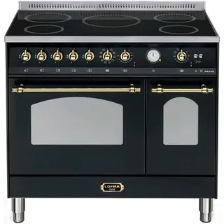 LOFRA RNMD 96 MFTE/ 5I - Black - Messing Finish - DOLCEVITA INDUKTION - DOUBLE OVEN 90 cm